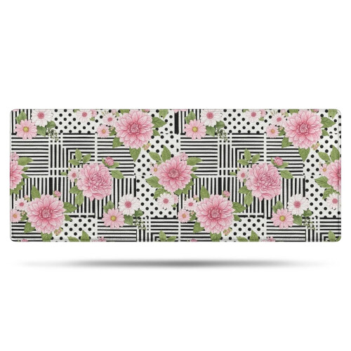 Χαλί μπάνιου Pioneer Flower Floral, αντιολισθητικό χαλάκι μικροϊνών με λαστιχένια