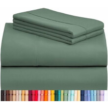 Mikrofaser-Bettwäscheset (4-teilig, Queen-Size, 46 cm tiefe Taschen)