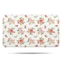 Pioneer Flower Floral badeværelsestæppe, skridsikker mikrofibermåtte med gummibagside, blød 43x76 cm bademåtte