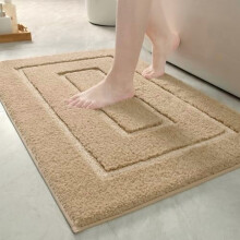 Alfombra de baño antideslizante color beige de 61 x 91 cm, lavable, de microfibra con respaldo de TPR – Suave, absorbente y mullida.