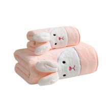 Ensemble de 2 serviettes de bain Elainilye Lapin, ultra douces et absorbantes, motif Pâques - Comprend des serviettes pour les mains et des