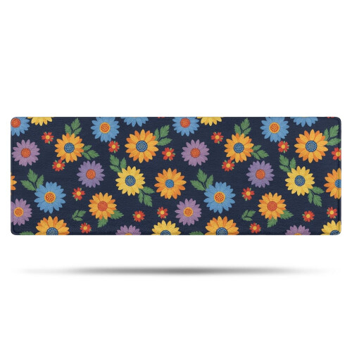Χαλί μπάνιου Pioneer Flower Floral, αντιολισθητικό χαλάκι μικροϊνών με επένδυση από