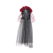 (58cm, 51425) Halloween Wedding Veil Gothic Artificial Flower Headpiece Hair Accessories for Women