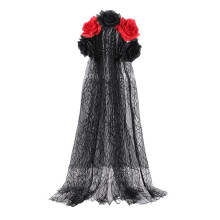 (68cm, 51427) Halloween Wedding Veil Gothic Artificial Flower Headpiece Hair Accessories for Women