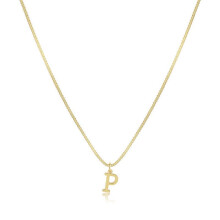 Gepersonaliseerde ketting met de letter D voor dames - Fijne letterhanger, 45 cm koperen ketting, trendy sieraad om te combineren met andere sieraden