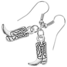 Western cowboy oorbellen met hangertjes voor dames, zilverkleurig.