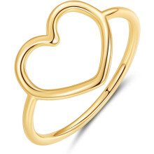 Sterling Silver 925 Simple Minimalist Heart Finger Rings for Women Wedding Engagement Statement Jewelry