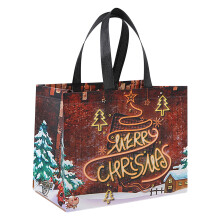 Sacs cadeaux de Noël réutilisables, lot de 2, en tissu non tissé, pour emballer les cadeaux, articles de fête et faire les courses. Dimensions :