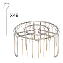 Vertikal grillrist i rustfritt stål, avtakbar strenggrill, vertikal grillspydbrakett, 12/24/49 spydholder