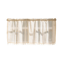 Rideaux courts voilages 61 x 145 cm, occultants, à œillets, cantonnière semi-transparente pour cuisine/salle de bain/café – Beige