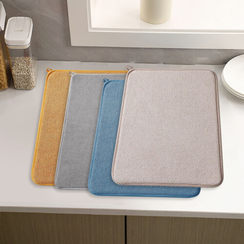 Microfiber Dish Drying Mat 20x15 Inch Absorbent Pinstripe 1
