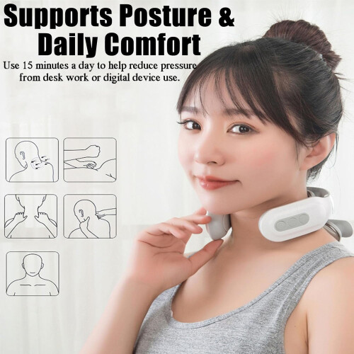 Massageador de pescoço Magic Pro 2.0 com aquecimento, 6 modos e 14 níveis, sem fio – Compatível com USB-C 1