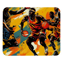 Alfombrilla de ratón con base de goma y diseño de baloncesto, 24x29 cm.