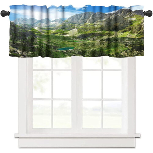 Vorhang mit grünem Waldbaummuster, 137 x 46 cm, Polyester