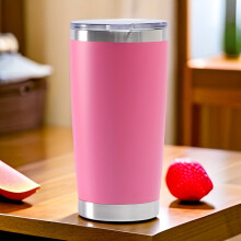 Mug de voyage EASTIN 20 oz en acier inoxydable avec couvercle transparent – Double paroi isolée sous vide, sans BPA, facile à nettoyer,