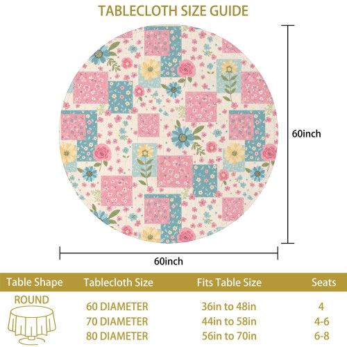 Τραπεζομάντιλο Pioneer Flower Floral Print Pattern 60X60 ίντσες, Ανθεκτικό στις ρυτίδες, 2