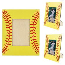 Lot de 3 cadres photo Woodiness Softball, motif sport, avec support et panneau arrière. Faciles à ouvrir, robustes et durables, parfaits pour la