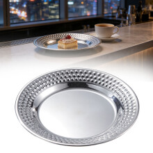 Assiettes rondes argentées 30 cm
