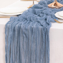 Chemin de table en gaze de 1,8 m (6 pieds) style bohème, tissu rustique transparent, idéal pour la décoration de mariages, enterrements de vie de