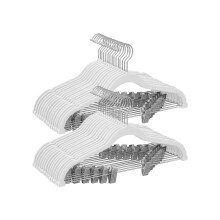 Lot de 30 cintres en velours de 42,4 cm (16,7 po) pour pantalons – Robustes, antidérapants, pinces réglables, gain de place pour pantalons,