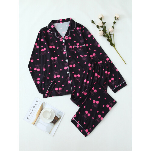 (XL, Black) Γυναικείο σετ πιτζάμας για χαλάρωση. 2