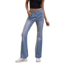 (L, Light Blue) Pantalones vaqueros de las estaciones.