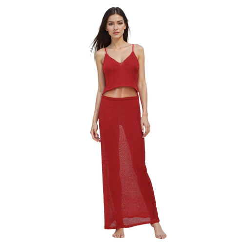 (S, Red) Completo da donna per feste.
