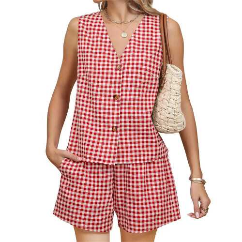 (S, Red) Completo estivo da e streetwear.
