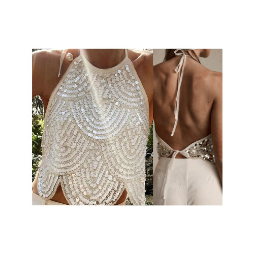 (L, White) Débardeur dos nu au dos. 1