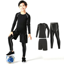 Ediodpoh Kids Thermal Base Layer Set: Compression Leggings & Shirts for Boys/Girls, Running Tights Outfit, Grey, 6-7Y