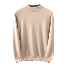 Men's High Neck Knitted Sweater Brown 2XL