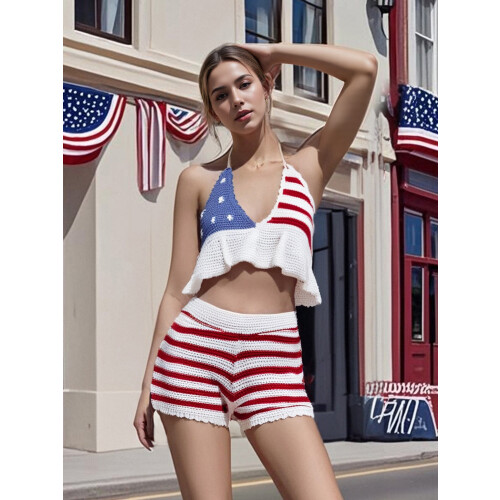 (S, Red) Conjuntos de mujer con shorts. 2