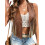 (XXL, Brown) Vestă din piele îmbrăcăminte western 1