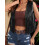 (L, Black) Vestă din piele îmbrăcăminte western 7
