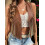 (XXL, Brown) Vestă din piele îmbrăcăminte western 8