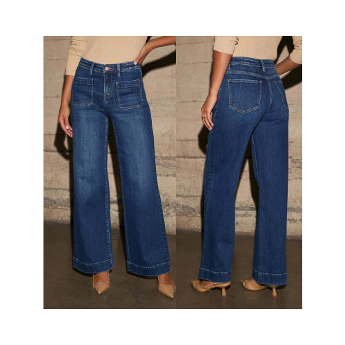 (S, Blue) Γυναικείο τζιν φαρδιά παντελόνι, Streetwear 2