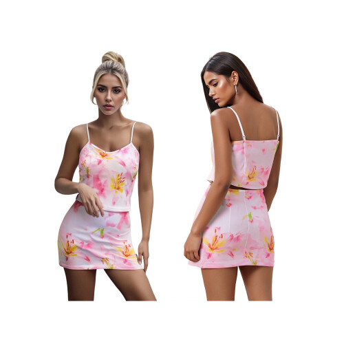 (M, Pink) Γυναικείο σετ 2 μπλουζάκια Cami 1