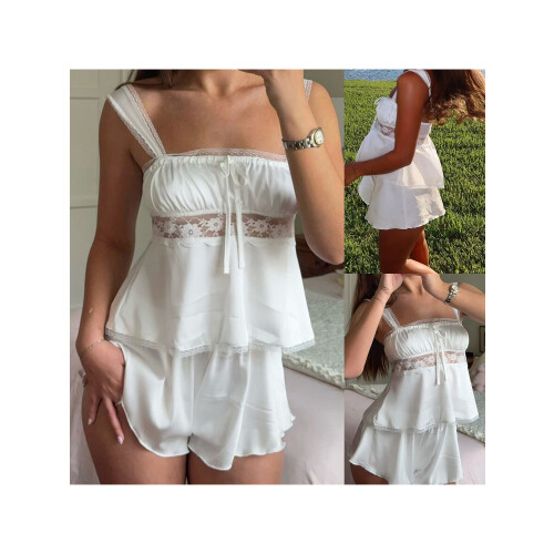 (M, White) Set pijamale pentru 2 piese 1