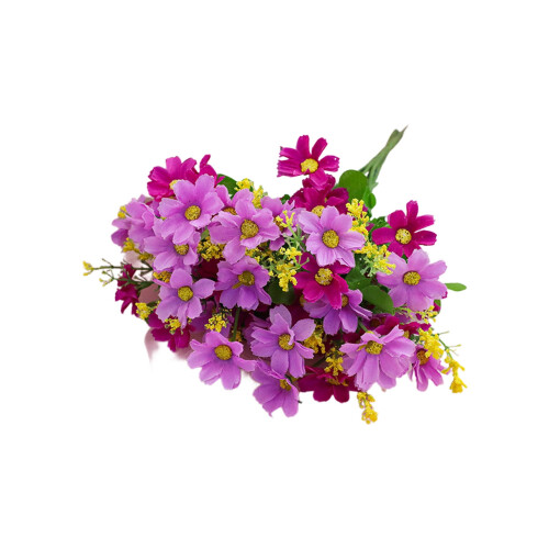 Composition florale artificielle de 28 orchidées et chrysanthèmes,