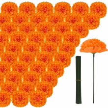 201 têtes de fleurs de souci artificielles – Soie, Jour de