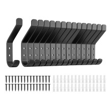 Crochets muraux robustes (9 kg) – Acier inoxydable, noir, 9,5 cm, compatibles avec serviettes, chapeaux, sacs à dos, clés – Salle de bain,