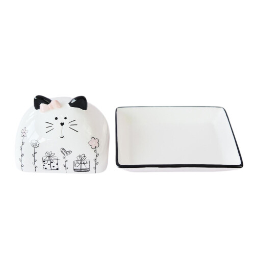 Beurrier mignon avec couvercle pour table de café/restaurant/réfrigérateur 1
