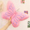 Coussin papillon 40 x 30 cm jaune en peluche douce 2