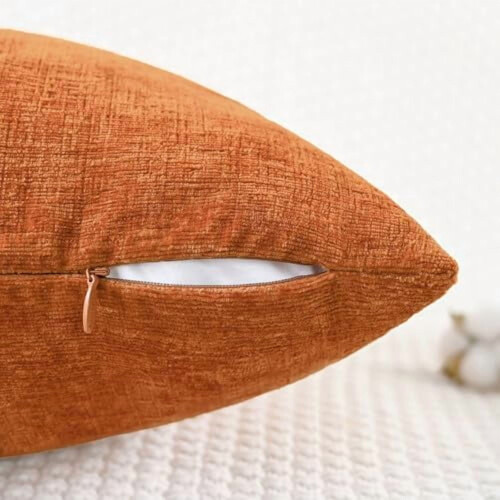 Capas de Almofada Decorativas de Outono 26x26 Polegadas, Conjunto com 2, Capas de Almofada Aconchegantes em Chenille para Sofá, Cama, Sala de Estar, 2