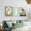 Τέχνη τοίχου Sage Green Boho – Μοντέρνα αφηρημένη εκτύπωση σε καμβά με θέμα τον ήλιο, τα 5