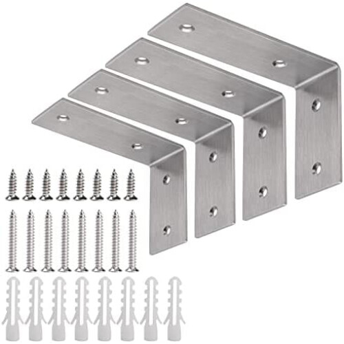 Edelstahl-L-Winkel 5" x 3", 4er-Pack