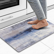 Blue Anti-Fatigue Kitchen Floor Mat – Cushioned, Non-Skid, Waterproof Runner Rug Compatible with Kitchen, Laundry & Office
