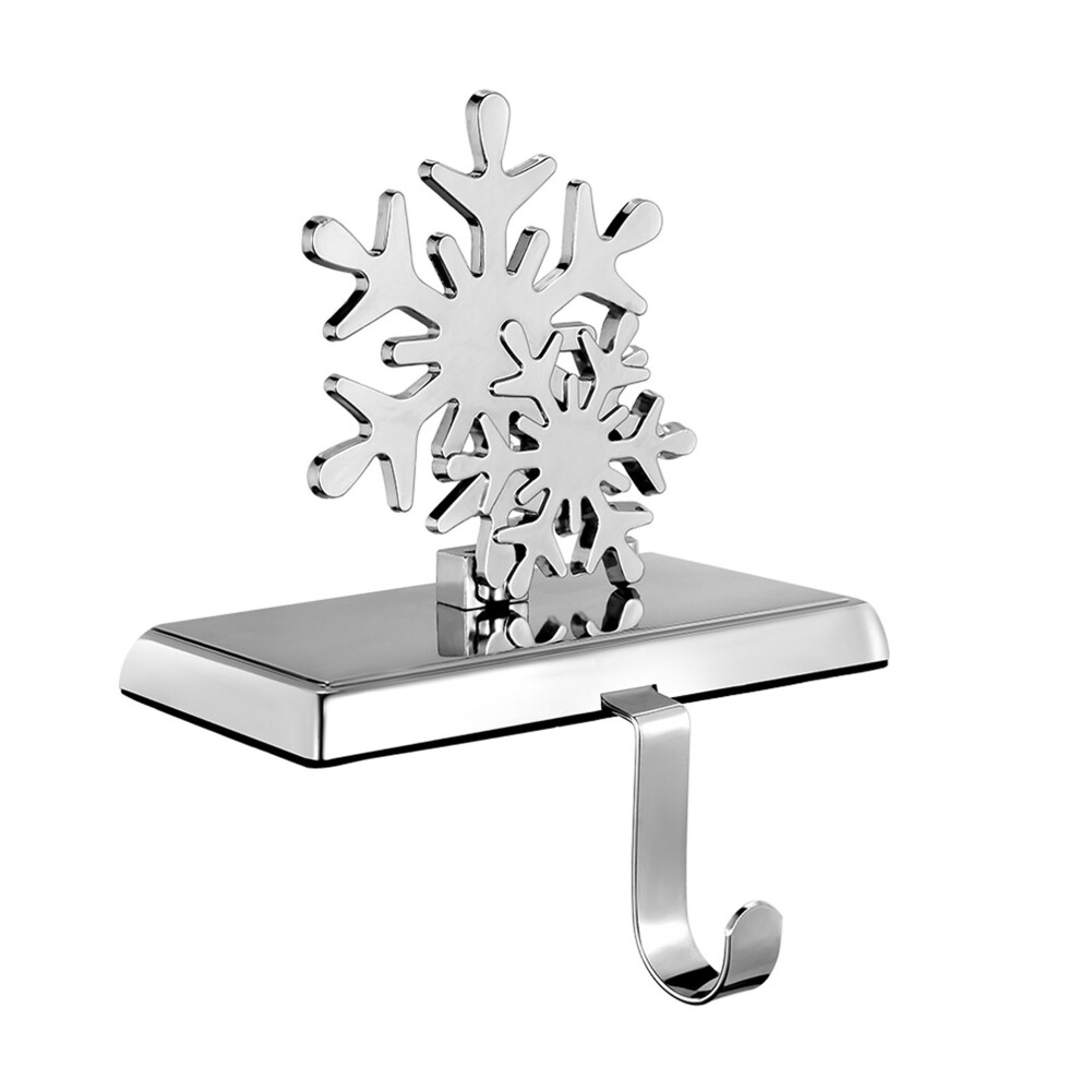 (11Cm*13Cm, White) Christmas Snowflake Stocking Hangers Metal Stocking Holder Hooks Ornament Hangers For Home Decoration 7445241062845
