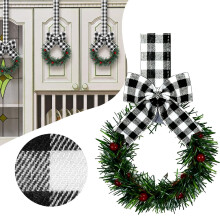 Couronne de Noël décorative avec ruban et baies, 13 cm