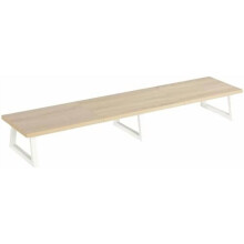 Doppelmonitorständer, Holz und Stahl, matte Oberfläche, 42 Zoll